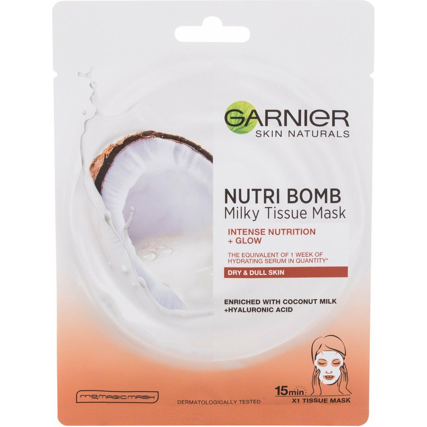 Garnier, Gesichtsmaske, Skin Naturals Milky Tissue Mask - Textile Face Mask With Coconut Milk For Dry Skin