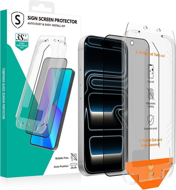 Produktbild SIGN Privacy Screen Protector iPhone 17 Pro – EZ Apply with dust free applicator (1 Stk., Apple iPhone 17 Pro)