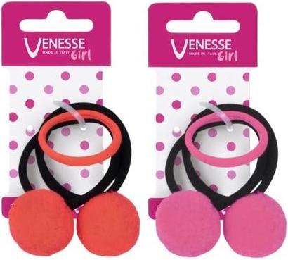 Immagine prodotto Venesse Girl's Elastic Hair Bands with Large Pom Pom - Pack of 3 (Elastico per capelli)