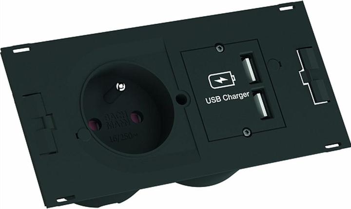 Actual product image Bachmann DUE - 0.2 m - 1 AC outlets - Indoor - Type E - Black - 1 unit(s) (1 x, CEE 7/5, 0.20 m)