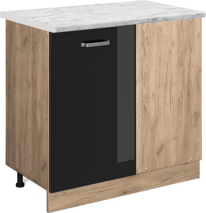 Goldkraft Eiche, Marble-Weiss, Schwarz Hochglanz