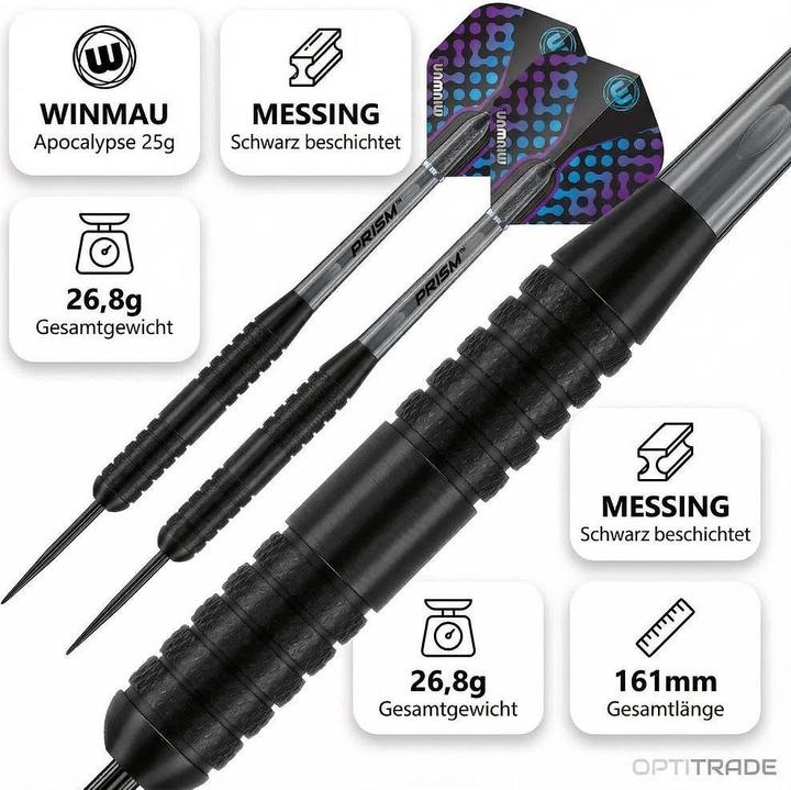 Actual product image Winmau Apocalypse Brass Steel Darts 25G (26.80 g)
