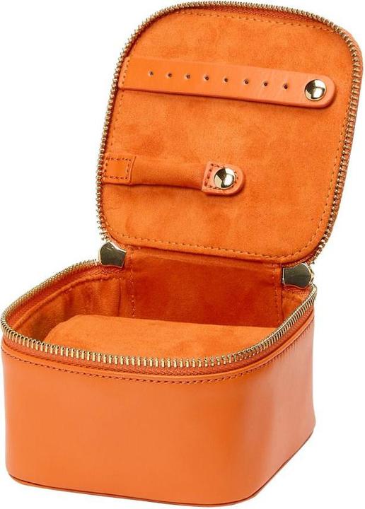 Produktbild Echtleder Schmuckbox Zip Jewellery Cube Maria Tangerine