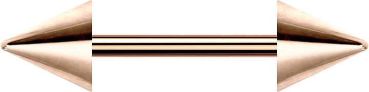 Produktbild Star Piercing Micro Barbell rosegold mit zwei Cones (Chirurgenstahl 316L)