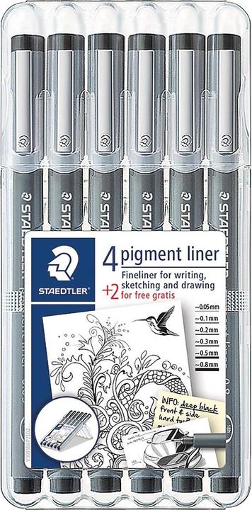 Produktbild Staedtler pigment liner 6ST Box (Black, 6 x)