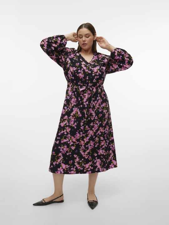 Image du produit Vero Moda Coupe normale Col rond Courbe Non réglable Poignets Robe longue (50)