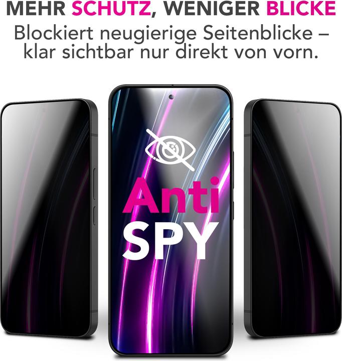 Produktbild Nalia Displayschutz "AntiSpyX" - Privacy Schutz Glas 9H Härte - Anti-Spy Screen Protector Tempered Glass (Samsung Galaxy S25 FE)