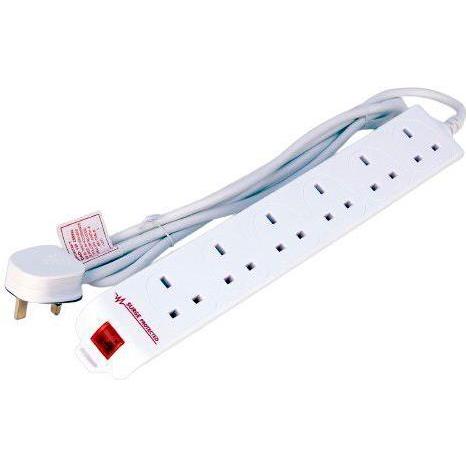 MicroConnect, Steckdosenleiste, 6-way UK Surge Protected (6 x, BS 1363, 2 m)