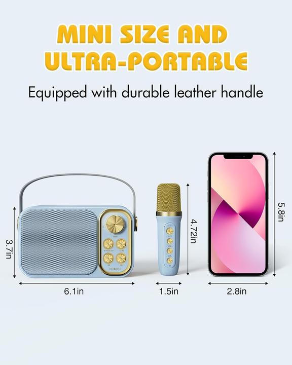 Actual product image Bescost Karaoke-Maschine mit 2 Mikrofonen und Stimmeffekten