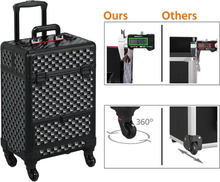Immagine prodotto Yaheetech Kosmetikkoffer mit Rollen