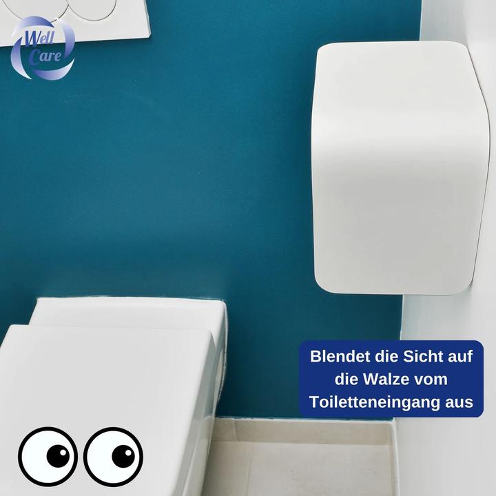 Actual product image Well Care Toilet roll holder wood white with shelf