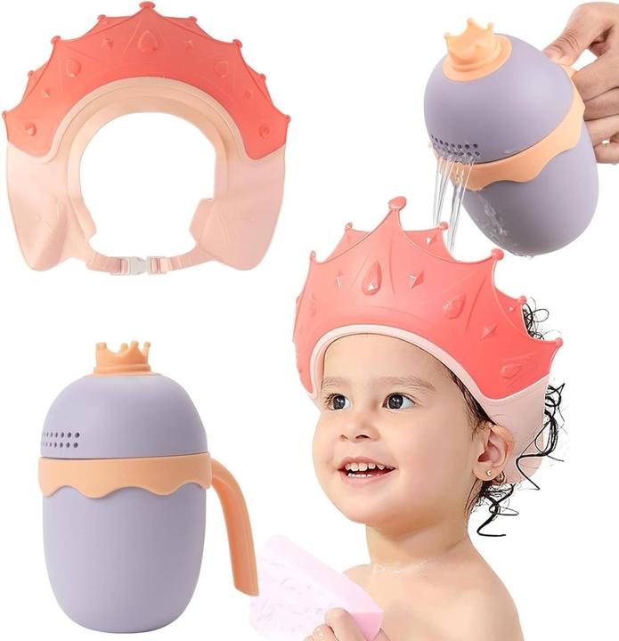 Immagine prodotto Milkii Protezione per lo shampoo/cappuccio per la doccia per bambini con tazza per lavare i capelli