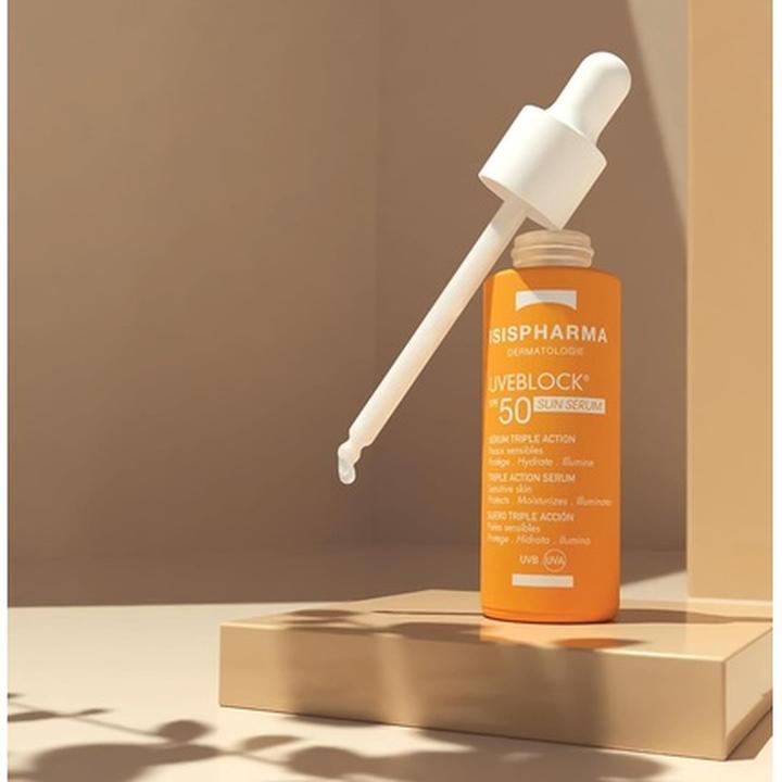 Actual product image Isispharma UVEBLOCK Sun Serum SPF50+ (28ml) (Sun cream face, SPF 50+, 28 ml)