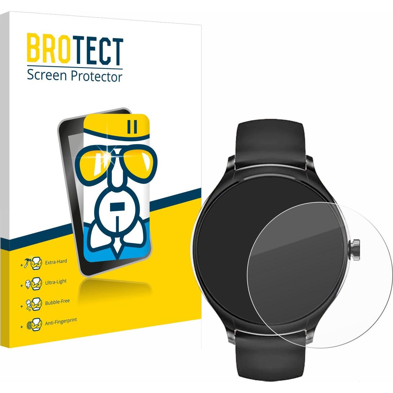 BROTECT AirGlass Panzerglasfolie, Smartwatch Schutzfolie, Transparent