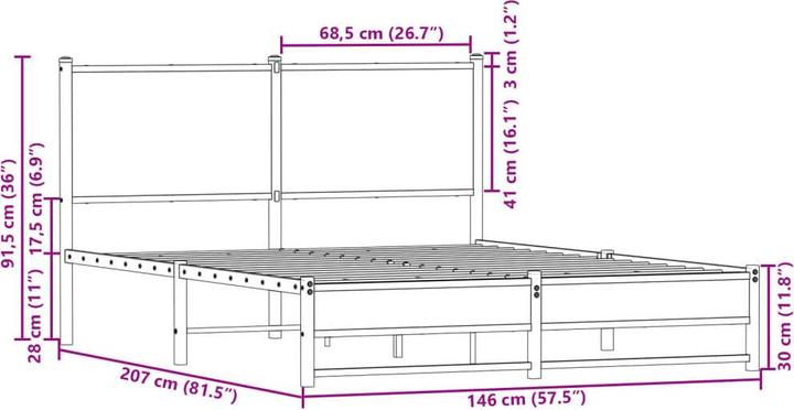 Actual product image vidaXL Bettgestell (140 x 200 cm)