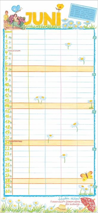 Produktbild Gabi Kohwagner Unser Familienkalender 2026 (22 x 48 cm, Harter Einband, Deutsch)