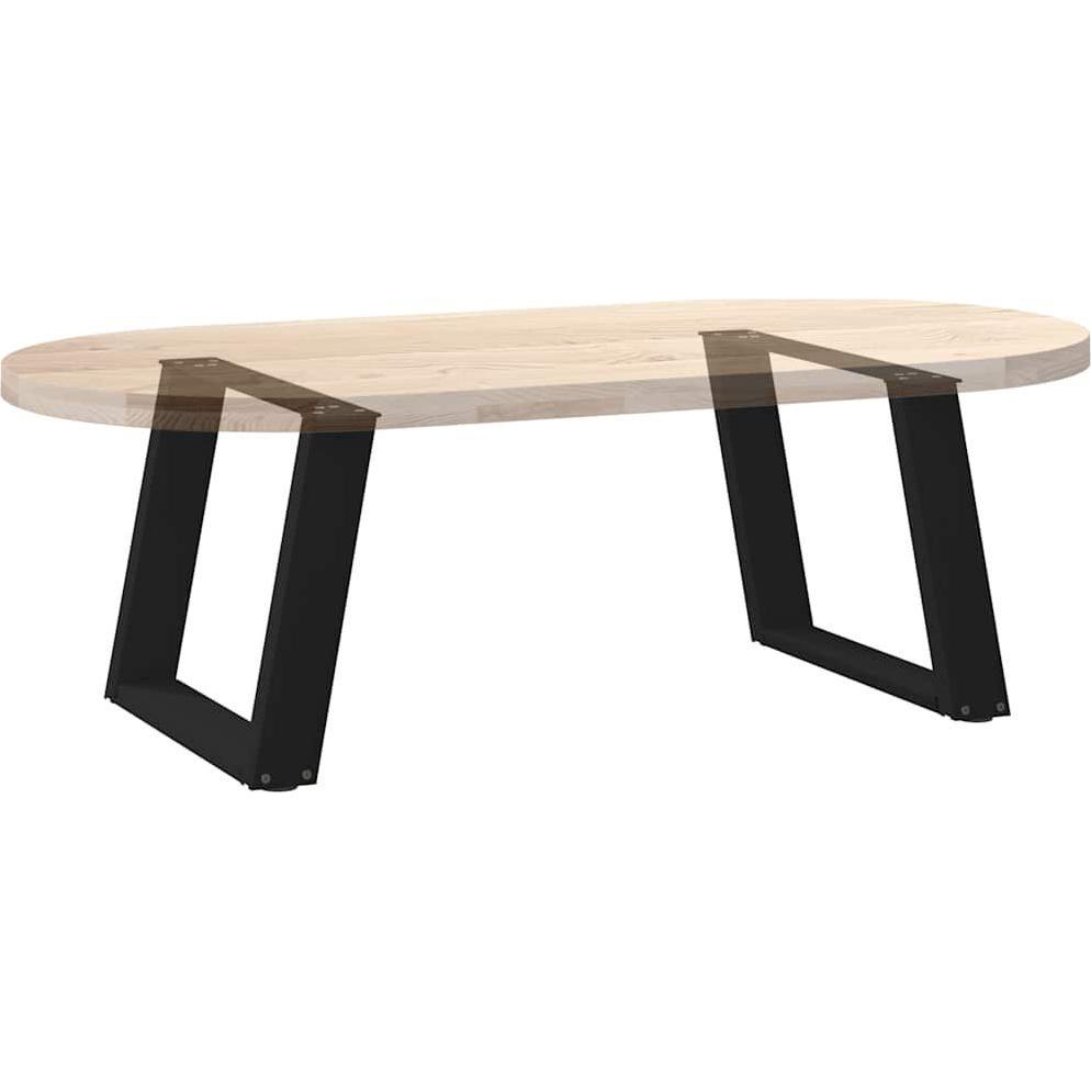 Vidaxl, Gambe + Base Del Tavolo, Gambe Del Tavolino A U 2 Pezzi Nero 50X(42-43) Cm Gamba Del Tavolo In Acciaio
