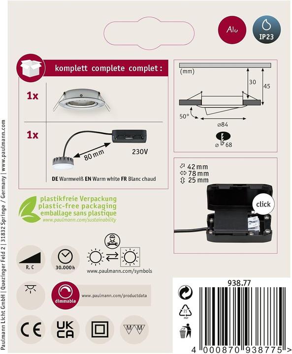 Produktbild Paulmann Einbauleuchte Nova Plus Set (1275 lm)