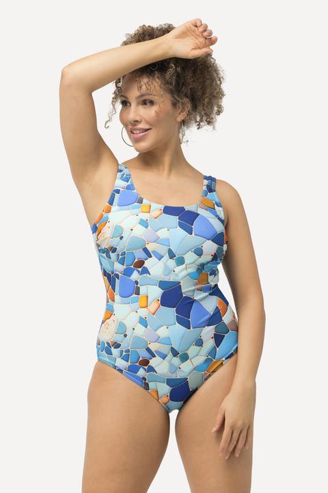 Image du produit Ulla Popken Maillot de bain à imprimé, sans bonnets souples, décolleté rond (50, 52)