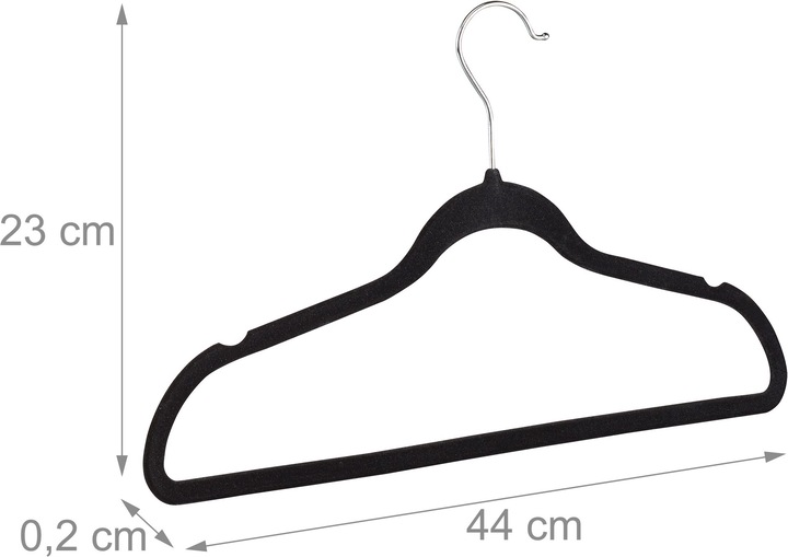 Image du produit Relaxdays Cintres en velours, noir (1 x)