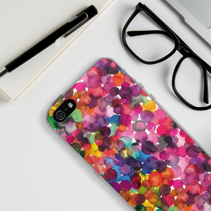 Produktbild DeinDesign Silikon Hülle für Apple iPhone 5 Handyhülle Case Smartphone Schutzhülle Punkte Wasserfarbe bunt (Apple iPhone 5)