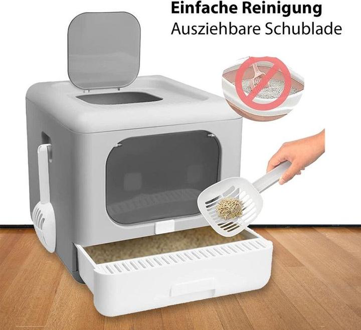 Immagine prodotto Hermex Toilette con cappuccio per lettiere per gatti XXL con coperchio e filtro (Lettiera per gatti chiusa)