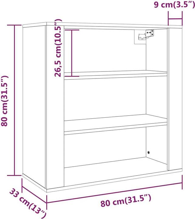 Produktbild vidaXL Wandschrank (80 x 33 x 80 cm)
