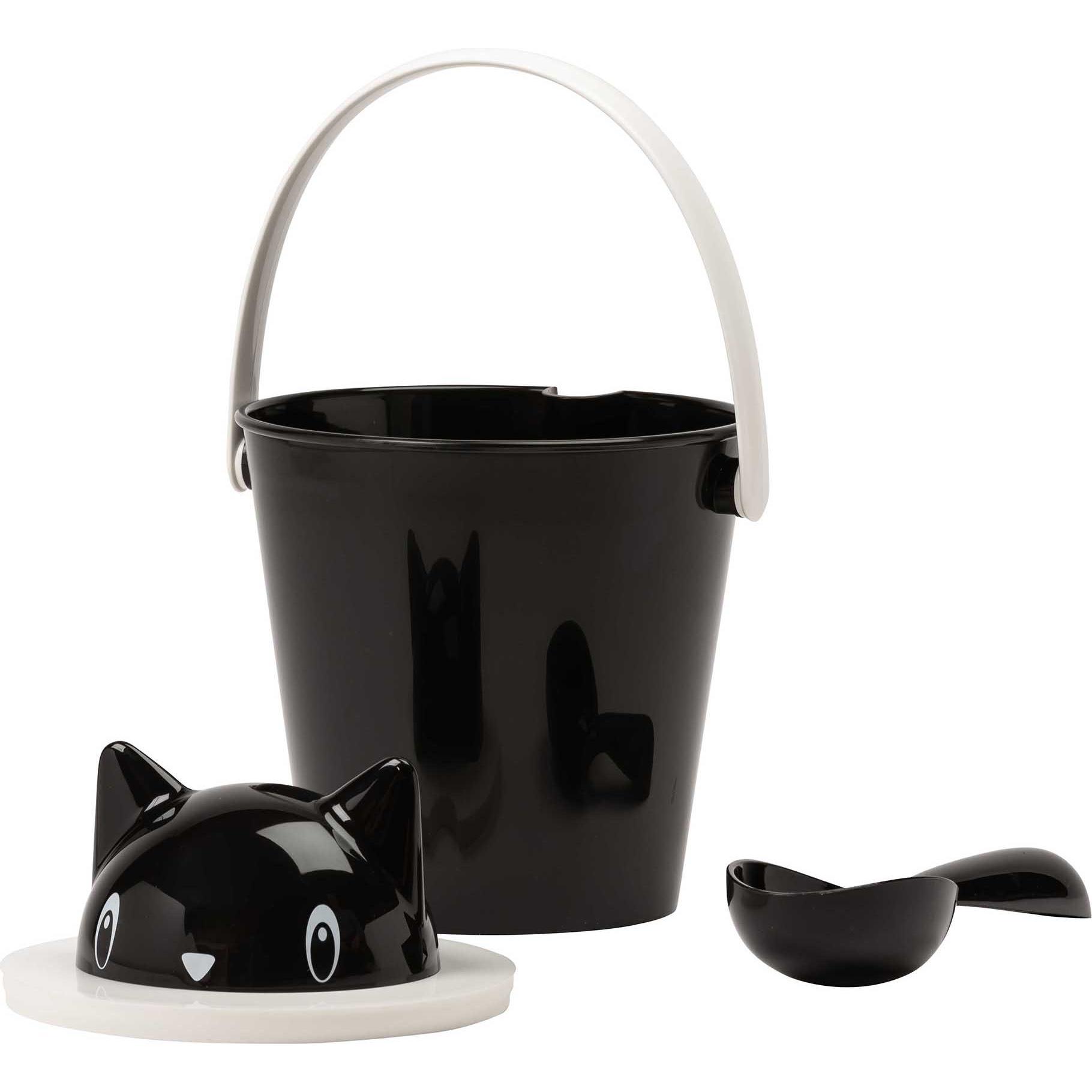 Crick - conteneur à croquettes pour chat - noir et blanc