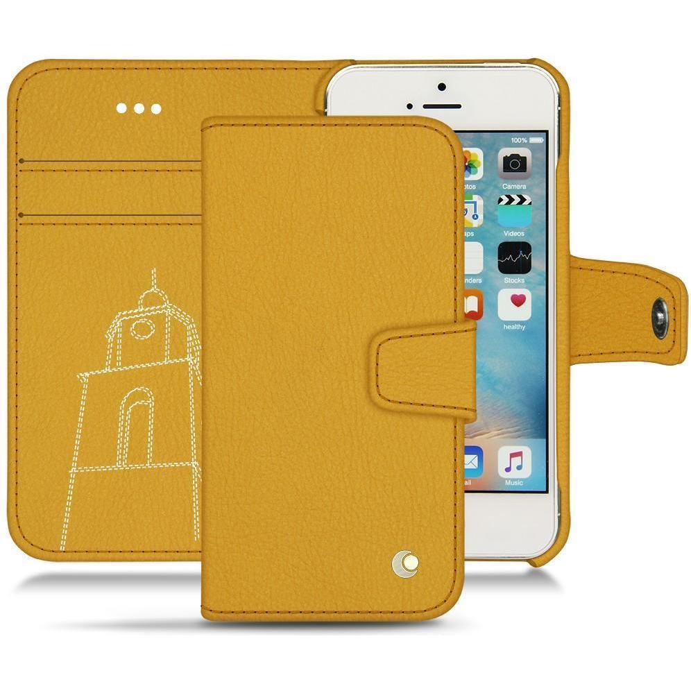 Noreve Lederschutzhülle Wallet (Apple iPhone SE), Smartphone Hülle, Orange