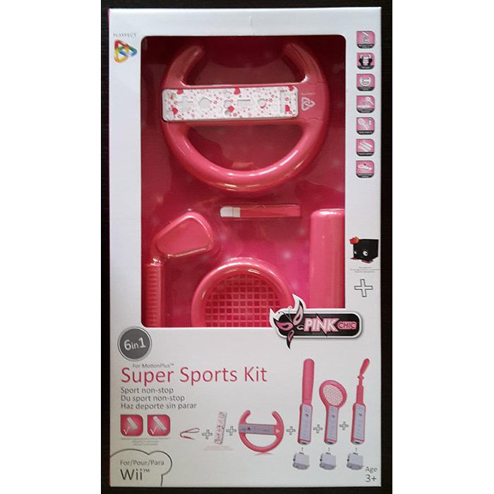 Playfect KIT 6 in 1 Super Sports Rosa WII, Accessori per controller gaming