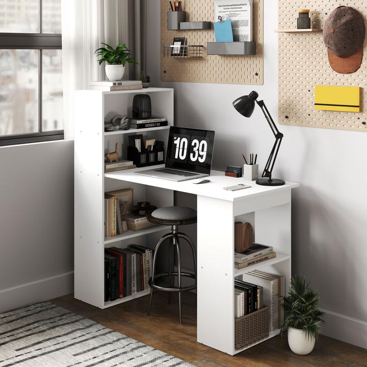 Image du produit Homcom Bureau avec 6 casiers de rangement (120 x 55 x 120 cm)