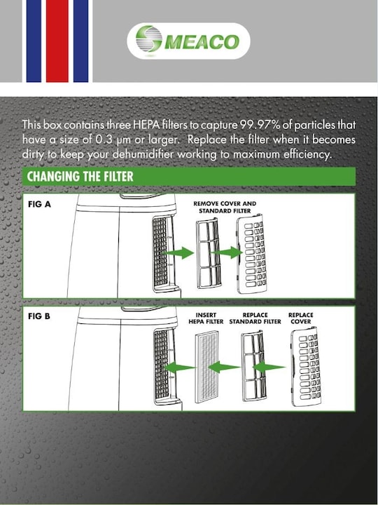 Actual product image Meaco HEPA filter 3-pack of 20L Low Energy (3 x)