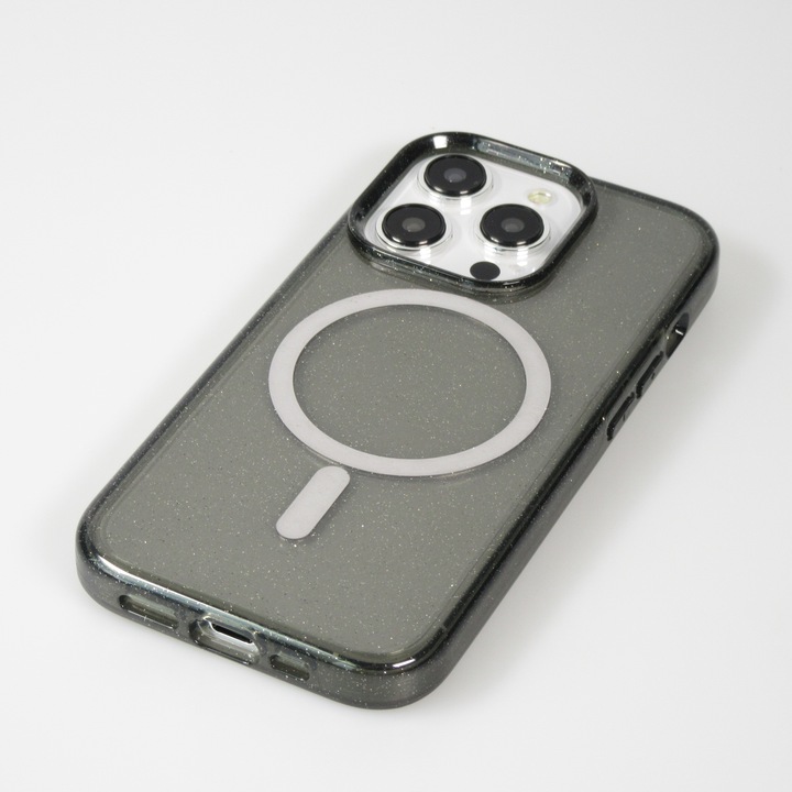 Actual product image PhoneLook Coque Silicone rigid avec dos paillettes et MagSafe (Apple iPhone 15 Pro Max)