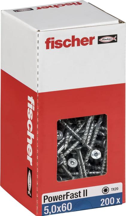 Produktbild Fischer PowerFast II 5,0x60 SK TX TG blvz 200 (200 Schrauben pro Stück)
