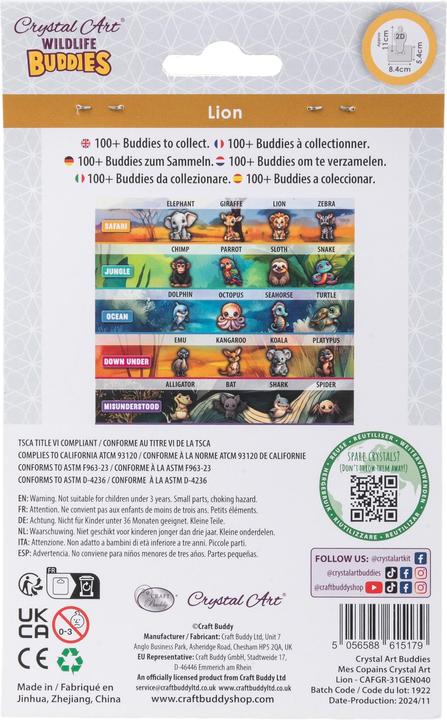 Produktbild Craft Buddy Safari Löwe, Crystal Art Buddy, ca. 11x8cm