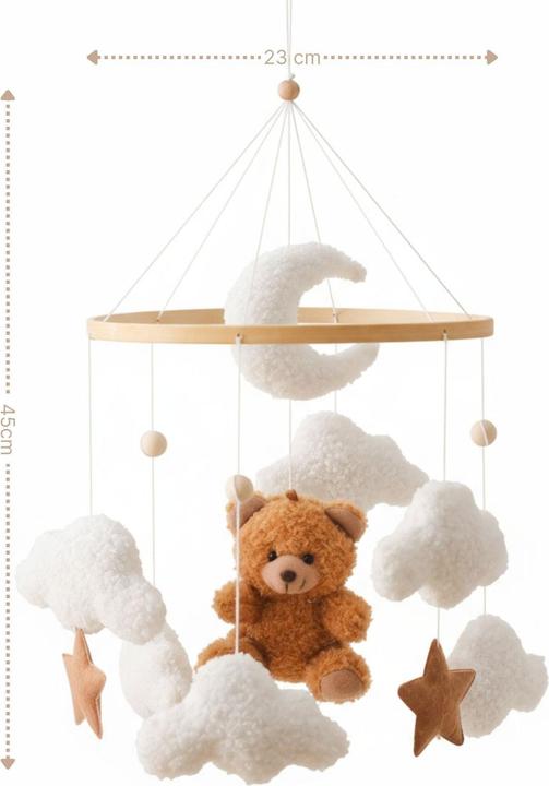 Hermex Babymobile Teddybär Hängemobile Mobile Babyspielzeug Schlafmobile