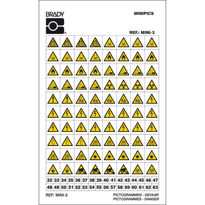 Etichetta energetica Brady Mini-Pittogrammi - Mini 3: