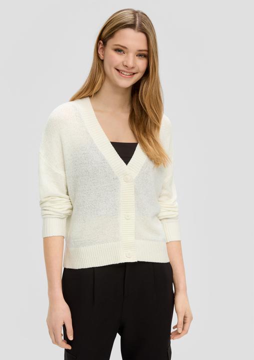 Produktbild s.Oliver Strickjacke Verkürzte Strickjacke mit Knöpfen (XL)