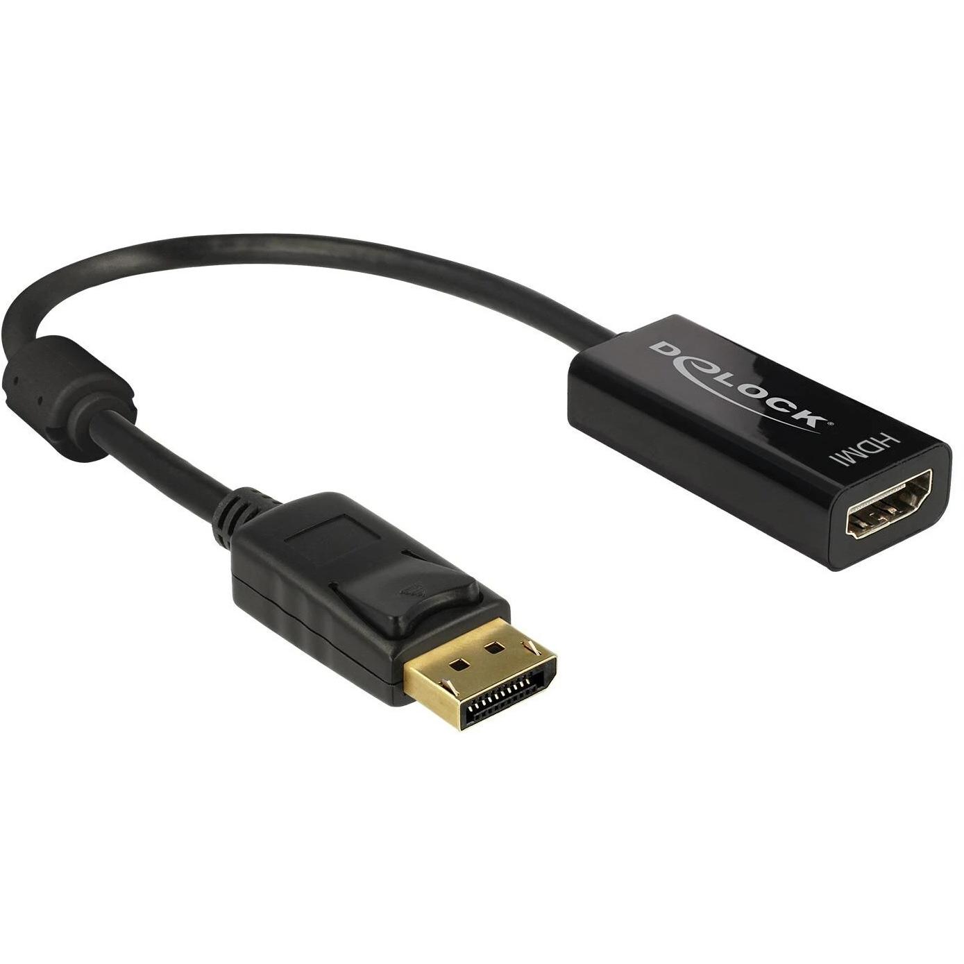 Delock DP zu (HDMI, 20 cm), Data + Video Adapter, Schwarz