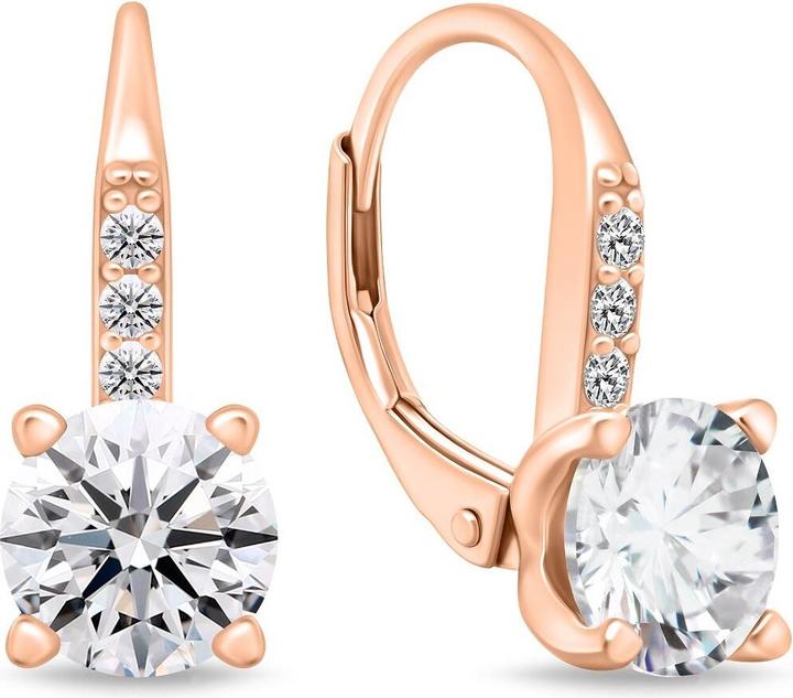 Actual product image Brilio Silver - Sparkling bronze earrings with zircons EA943R