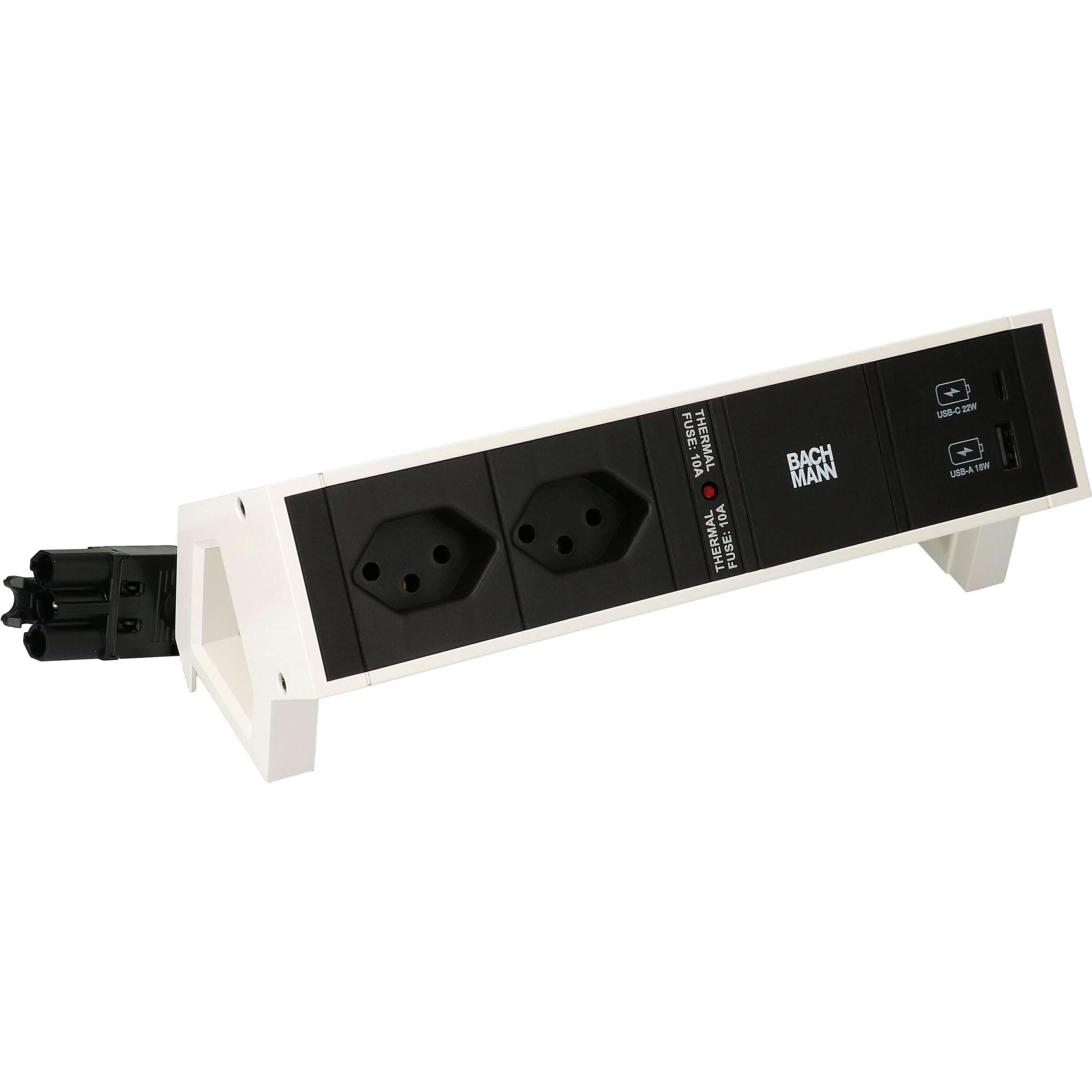 Thumbnail - Bachmann, Steckdosenleiste, Desk 2 (2 x, USB-A, USB-C, Typ 13, 0.20 m)