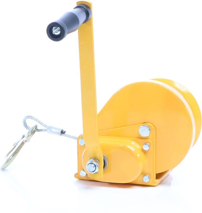 Actual product image Wiltec Manual Hand Wire Winch with 540kg Tensile Force 10m Rope Length 4:2:1 Gear Brake Car Boat Trailer