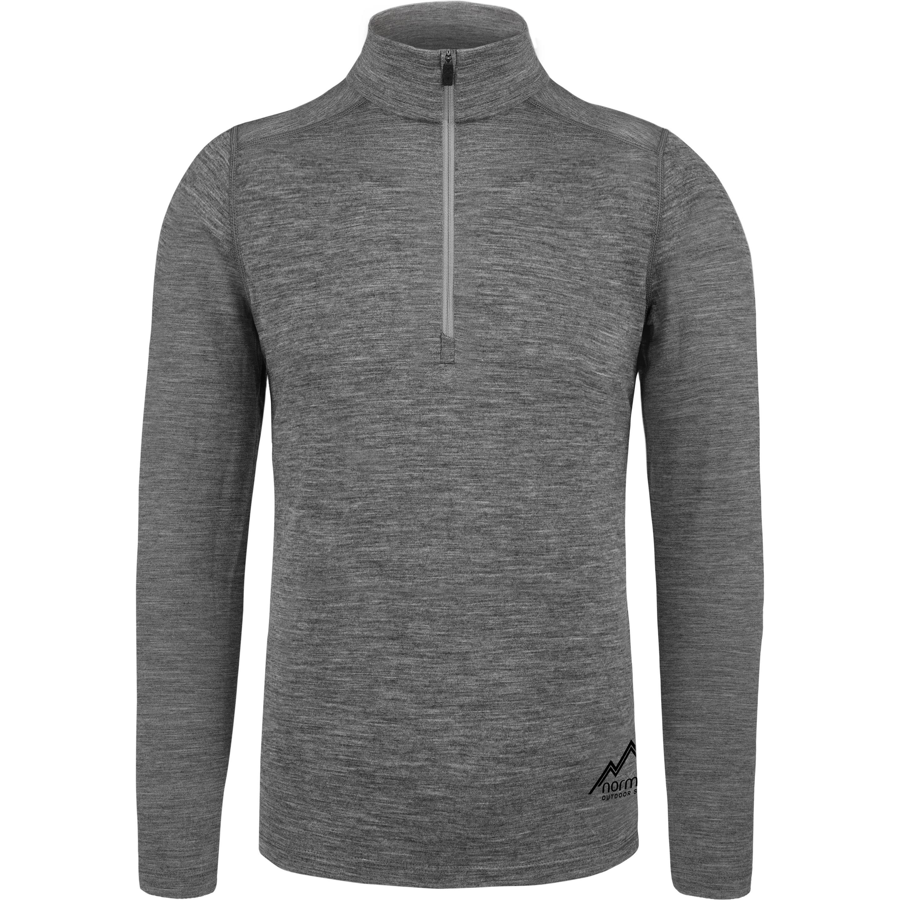 Normani, Herren, Funktionsshirt, Herren Merino Langarm mit 1/4 Zipper Canberra (62), Grau, 62