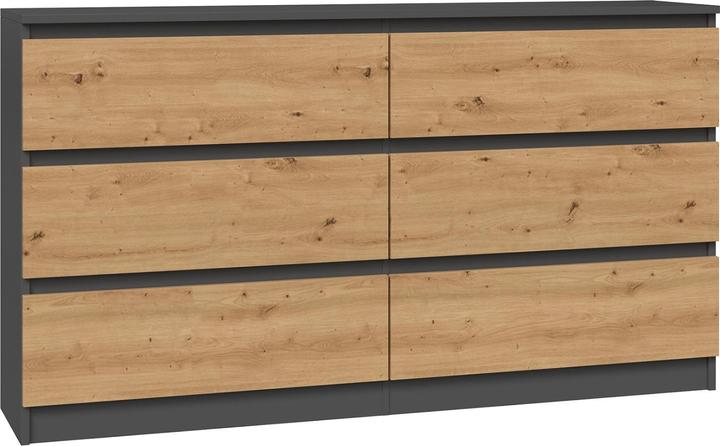 Actual product image Topeshop M6 140 ANT/ART KPL chest of drawers (138 x 40 x 77 cm)