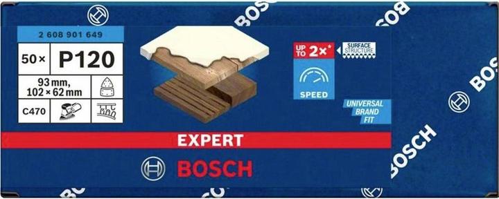 Actual product image Bosch Professional Zubehör EXPERT C470 sandpaper, 102 x 62/93 mm, G 120, 50 pieces (G120)