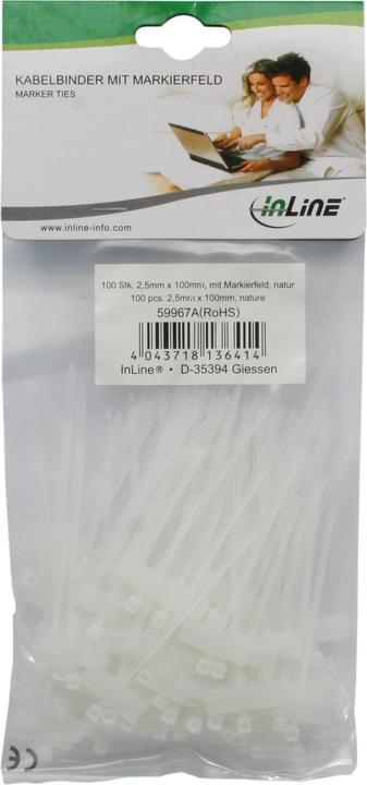 Immagine prodotto InLine Fascetta con area di etichettatura (Fascette in plastica, 100 mm, 100 pz.)