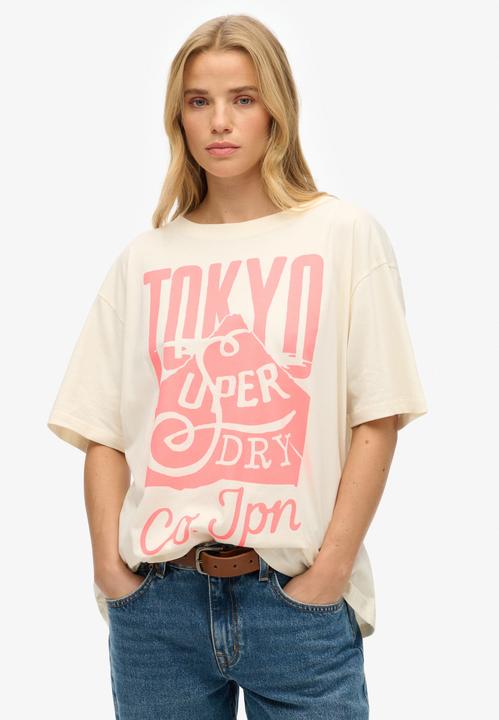 Produktbild Superdry Neonfarbenes T-Shirt in Übergrösse mit Regenbogen-Print (XS)