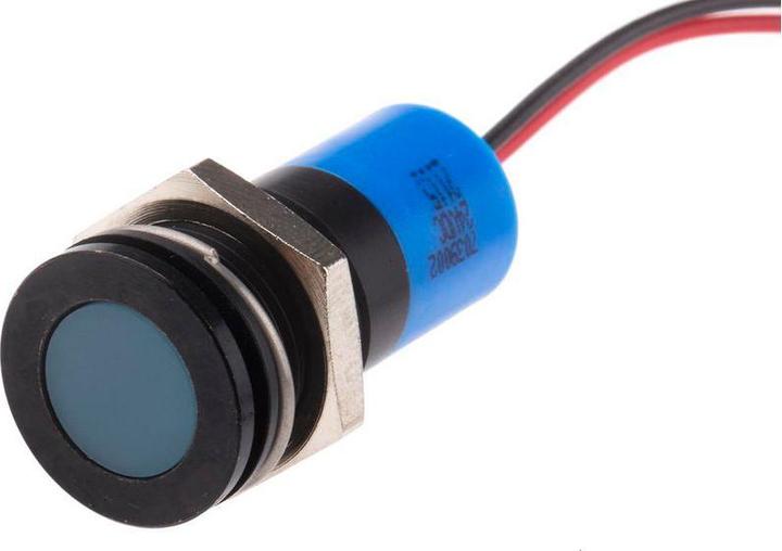 Produktbild RS PRO LED 14mm Chromblende 24Vdc Blau +Kabel