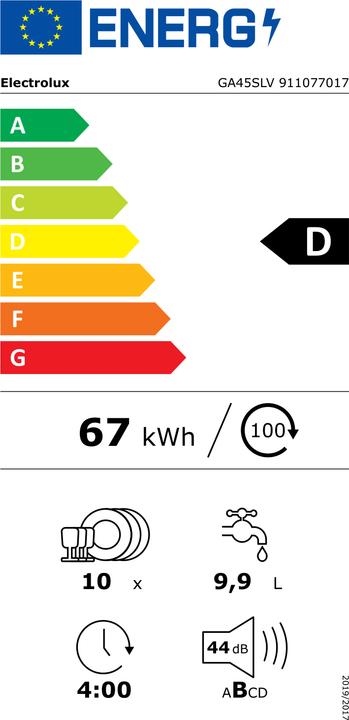 Energy Label Electrolux Ga45slv