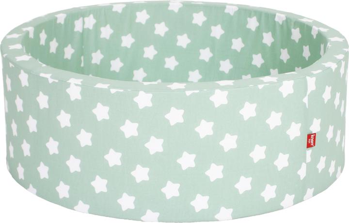 Actual product image Knorrtoys Bällebad soft - "Green white stars" 300 balls grey/white/transparent (ca. 6cm Durchmesser)